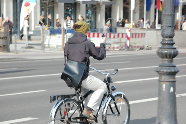 texting while riding a bicycle