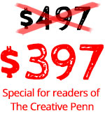 Special Price for The Creative Penn readers