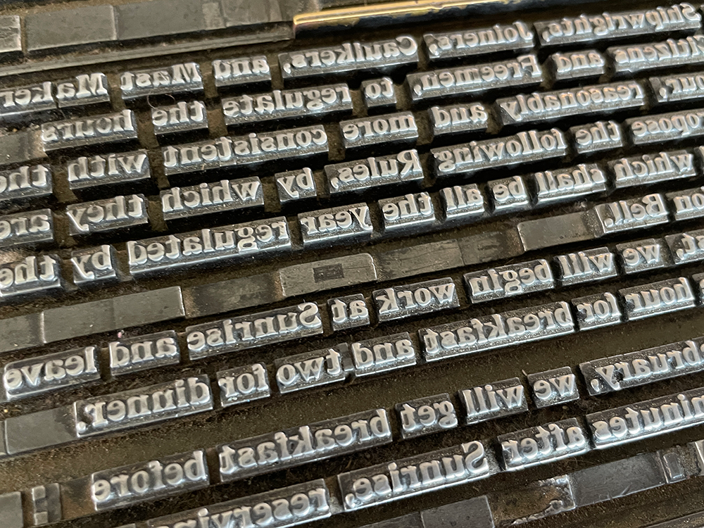 Vintage letterpress type